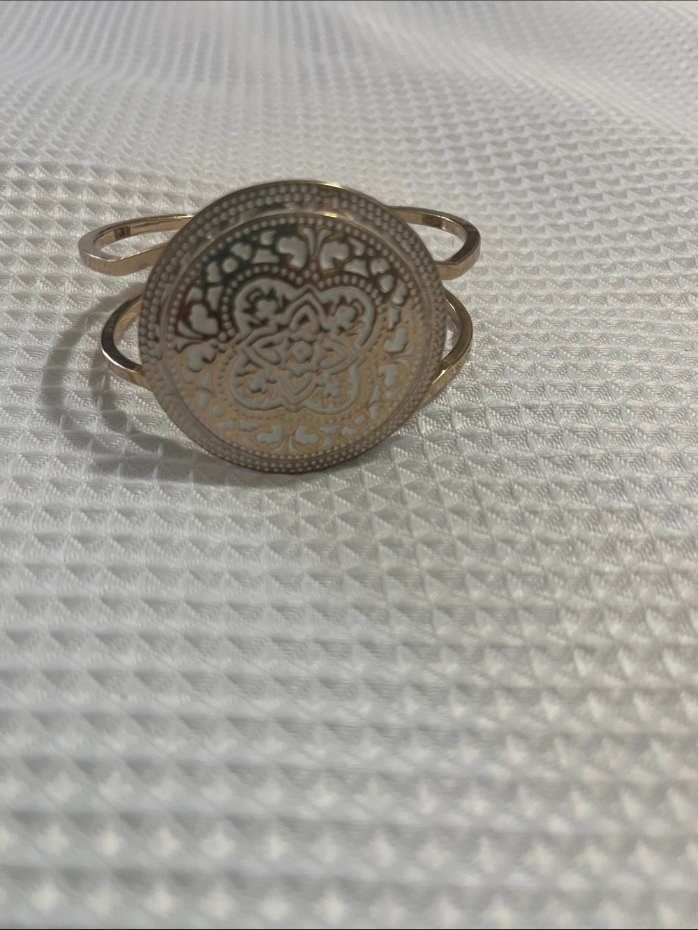 Gold and white Romanesque cuff